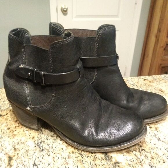 Rag & Bone New York DURHAM Black Leather Ankle Boots Chelsea Sz 39 EU 8.5 US - Picture 6 of 12
